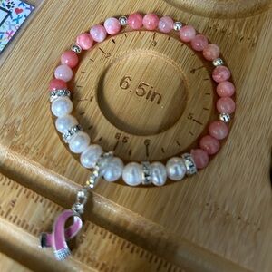 Bracelet pink/white and pearls